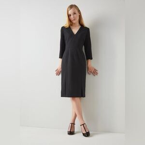 LK Bennett Sky Black Crepe Sophisticated Black Midi Dress